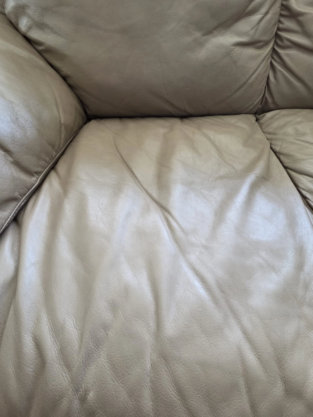 Light Brown Geuine Full Leather Couch - photo 2