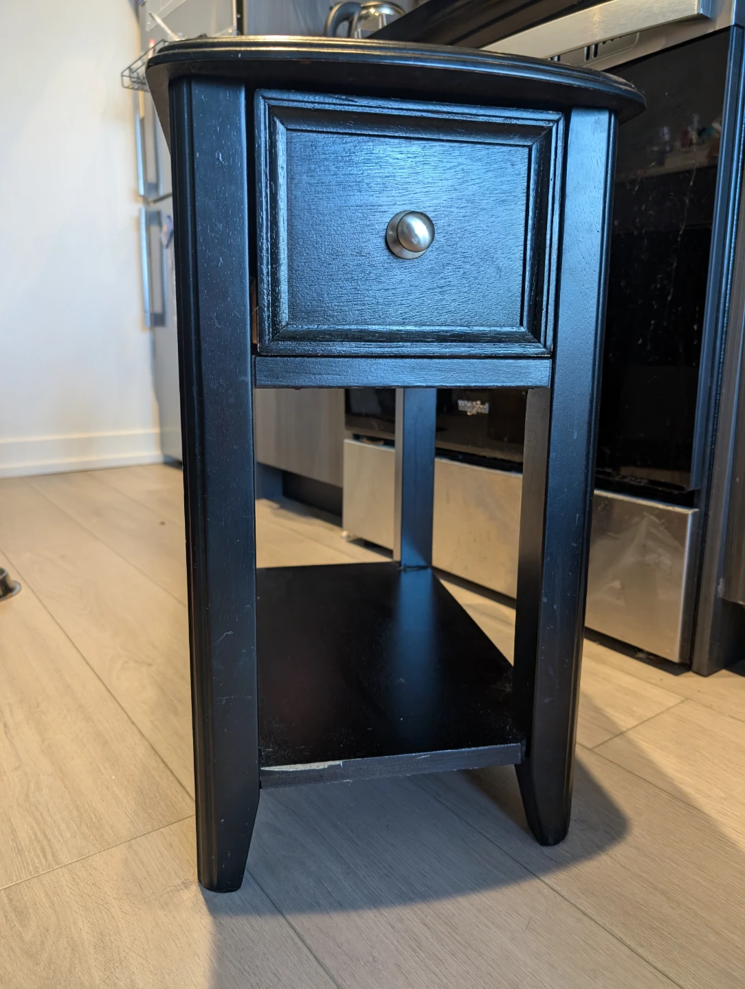 Black End Table with Drawer and Shelf - photo 2