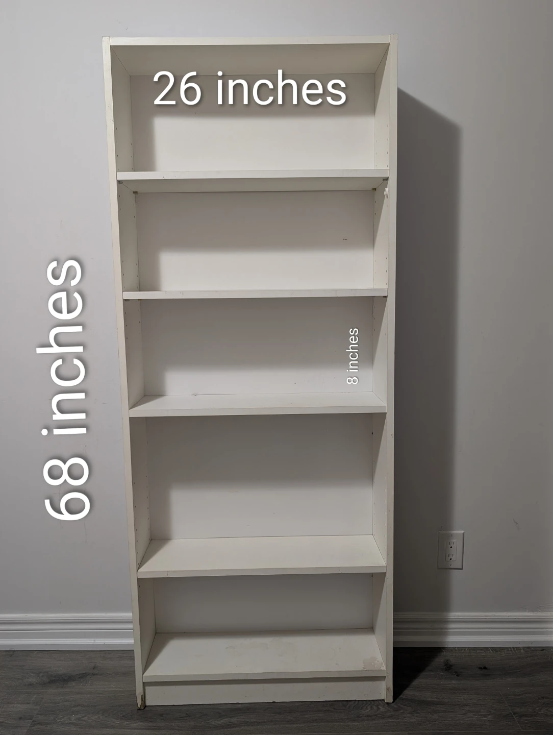 White 5-Shelf Bookcase