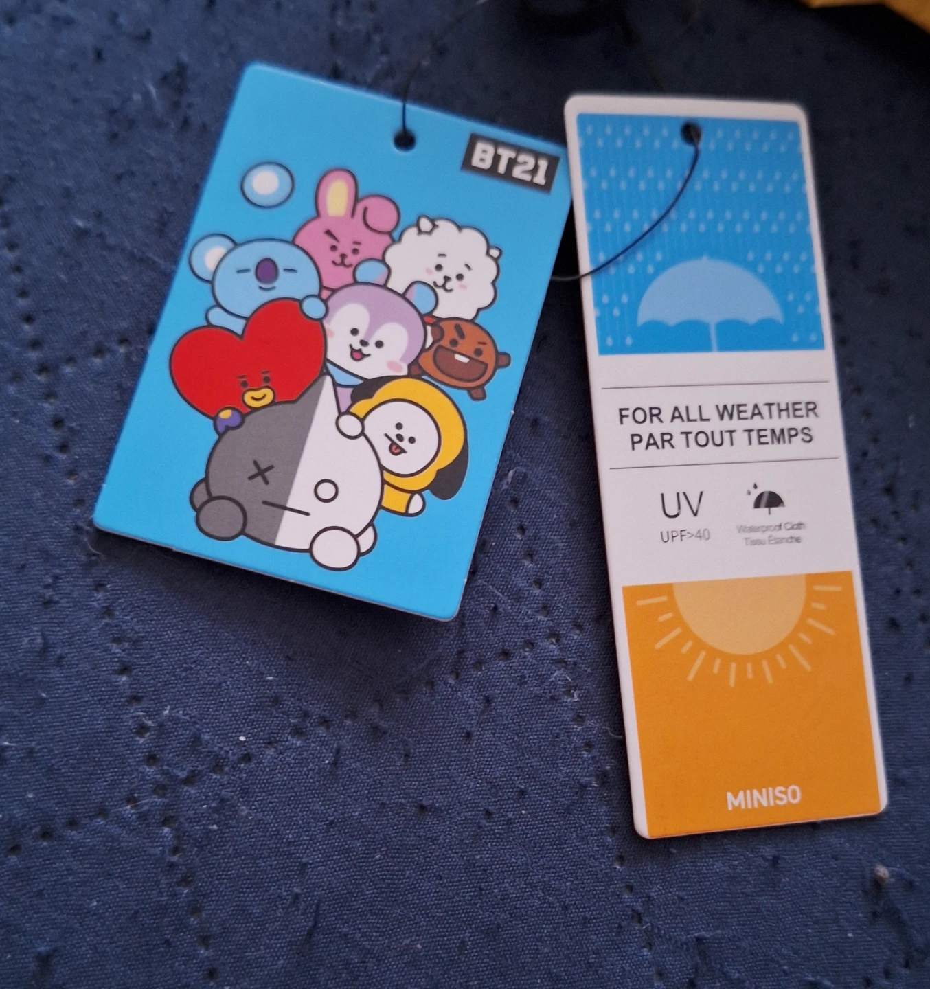 BTS Miniso BT21 All Weather compact Umbrella with cover and tags - photo 3