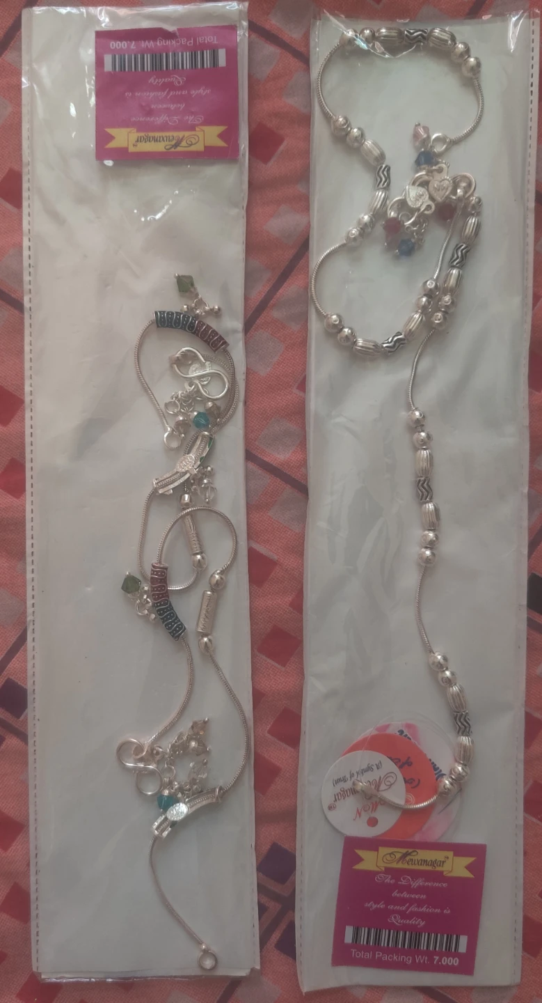 Brand New Silver Payal & Bichiya Set (Anklet with Toe Rings) | P - photo 5