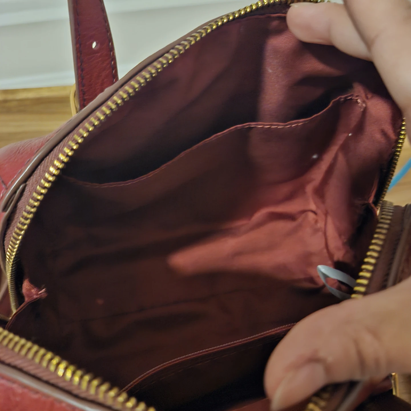 Fossil Red Leather Satchel Crossbody Bag - photo 4