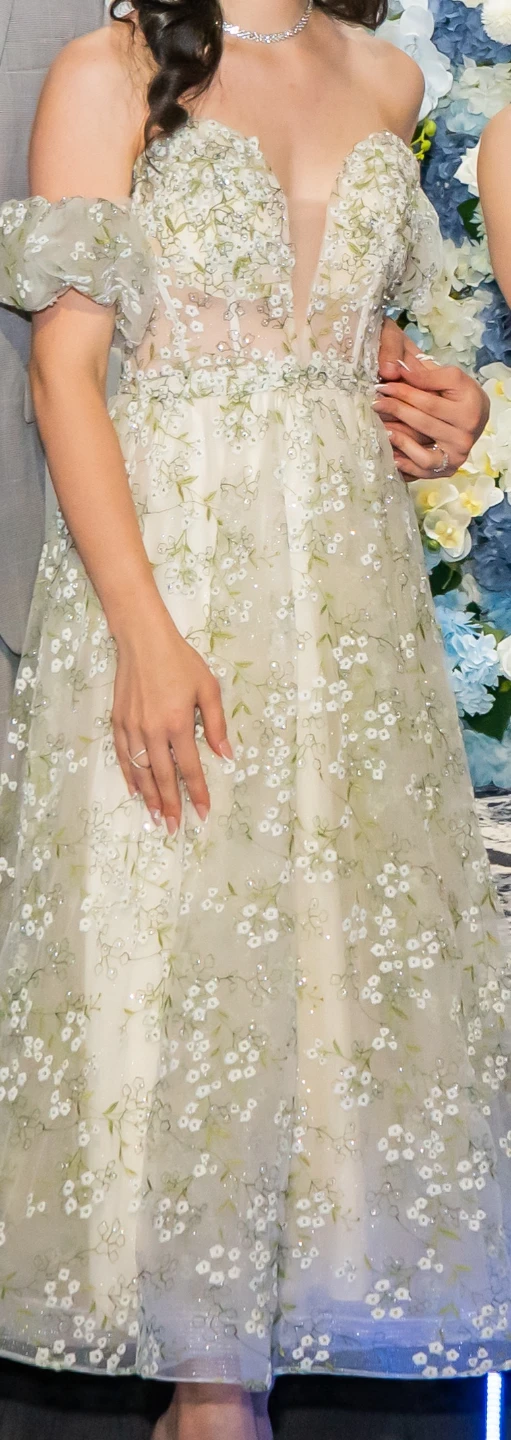 Off-the-shoulder floral evening gown - photo 2
