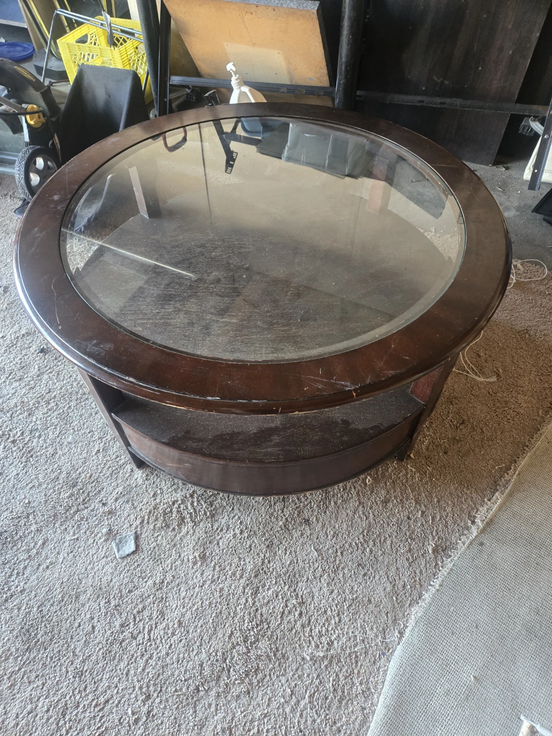 Round Coffee Table with Glass Top - photo 2