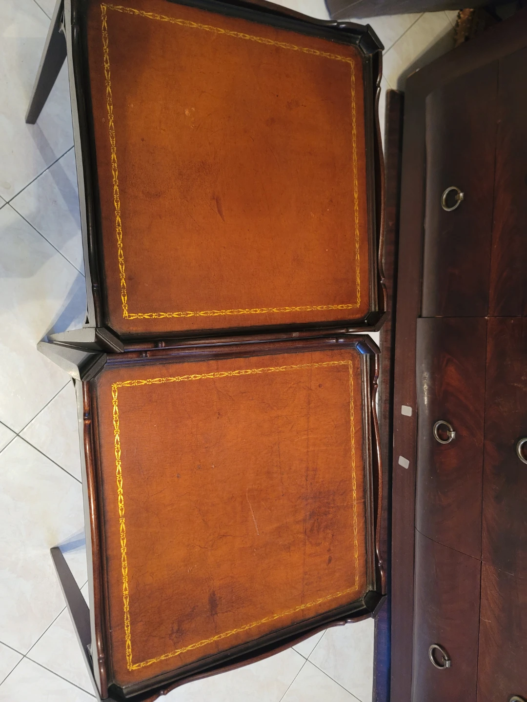 Set of 2 Vintage Wood  Side Tables - photo 4