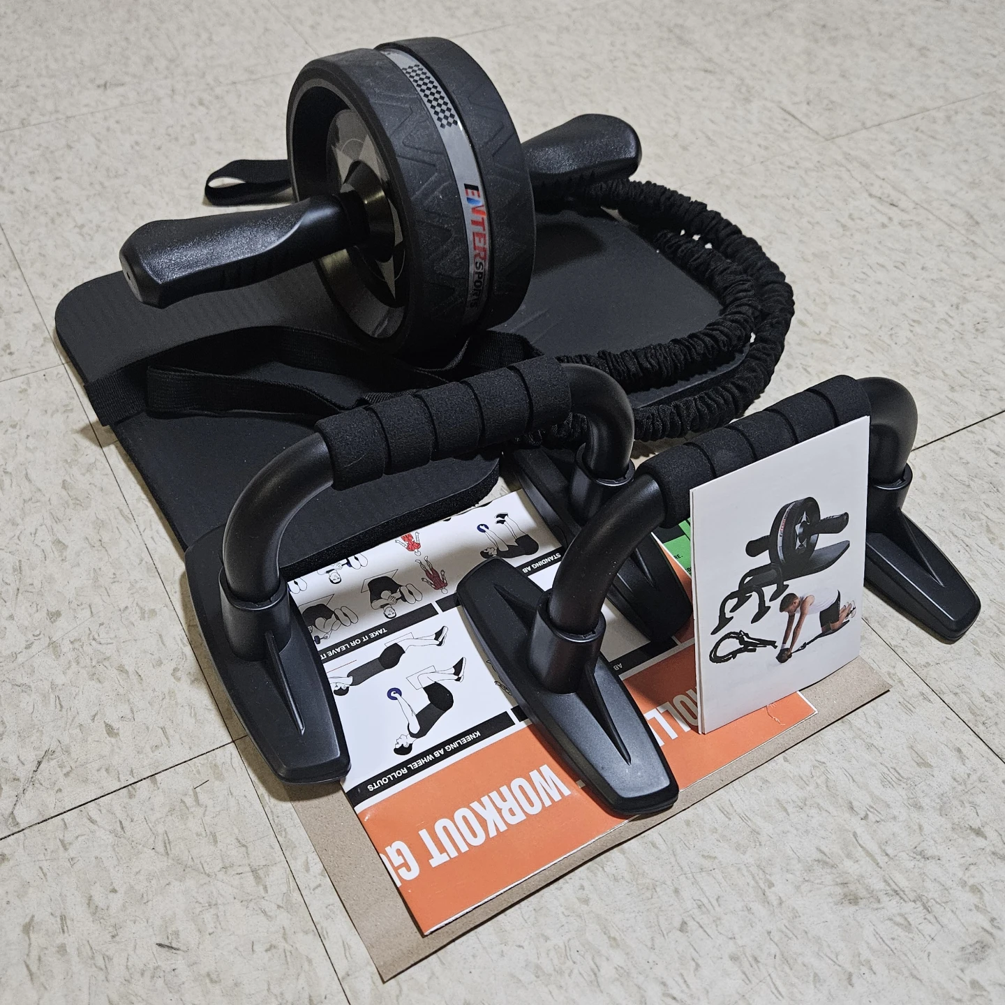 EnterSports 6-in-1 AB Wheel Roller Set