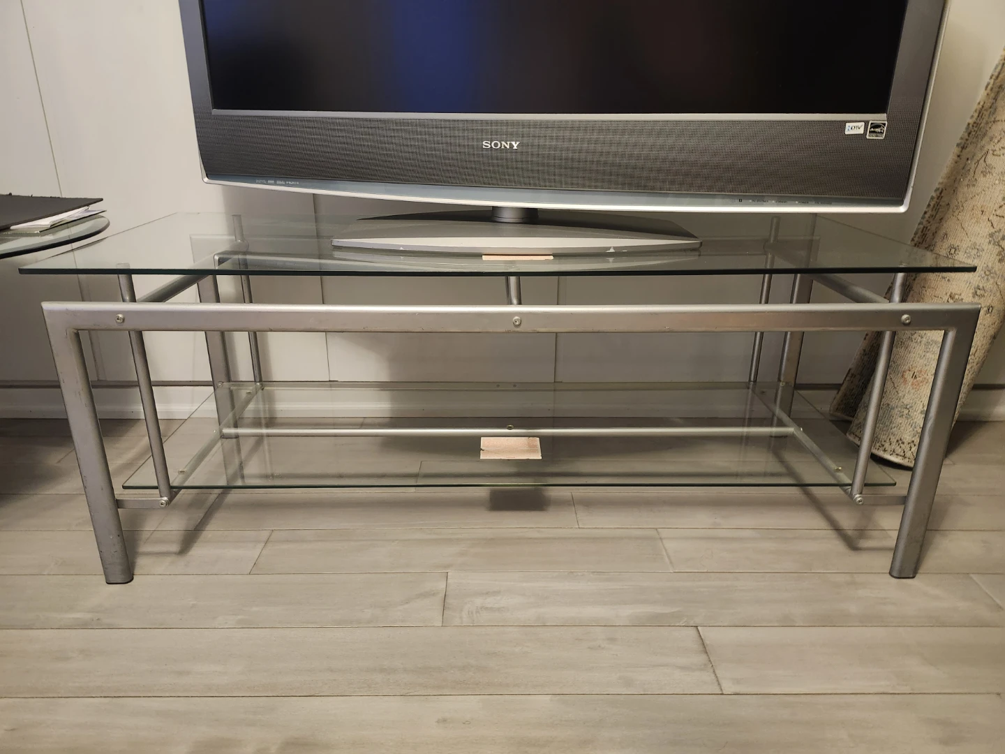 Glass and Metal TV Stand - photo 2