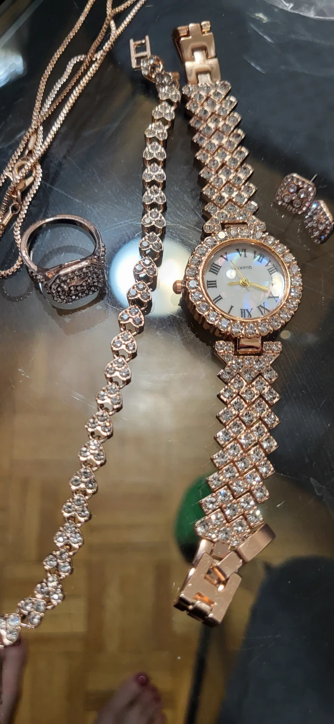 Rose Gold Tone Watch and Jewellery Set - photo 3