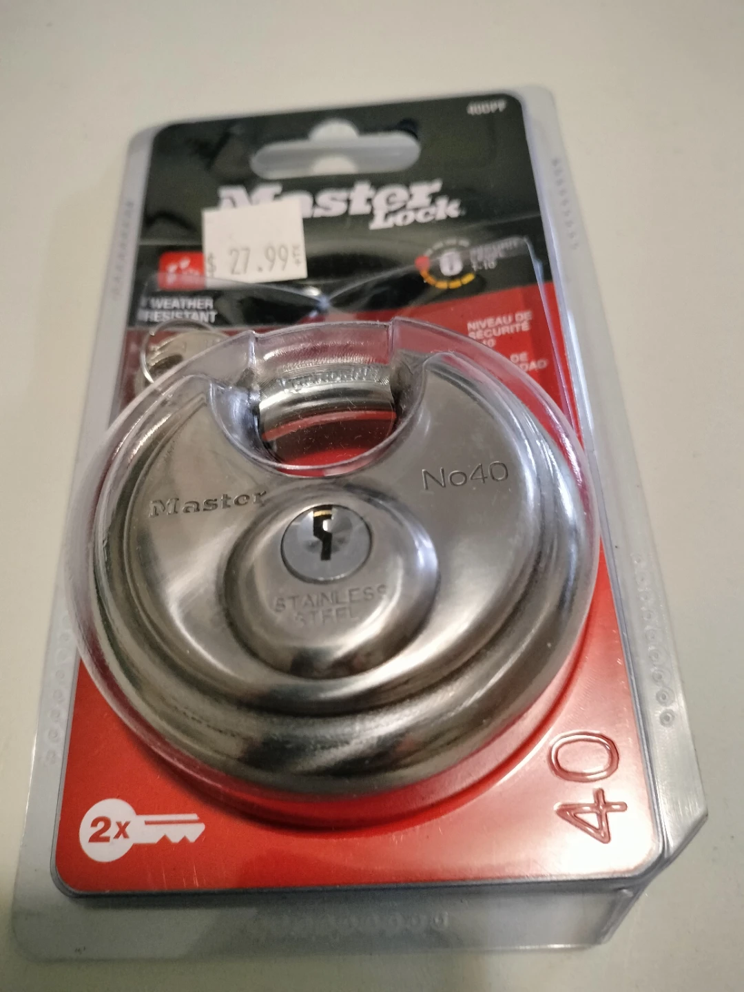 Master Lock No. 40 Stainless Steel Padlock