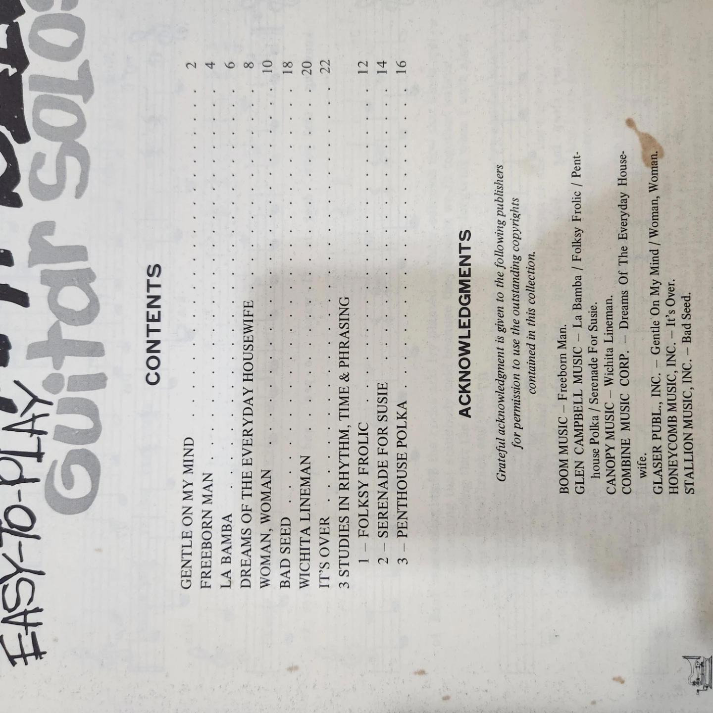 Glen Campbell Easy-to-Play Guitar & piano Solos Music Book - photo 3