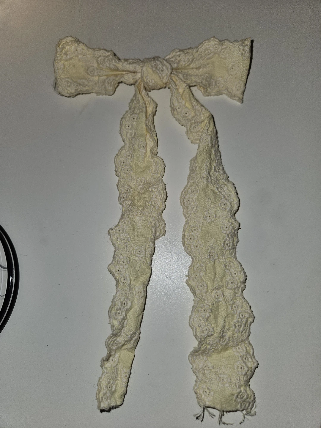 Cream Lace Bow Hair Clip
