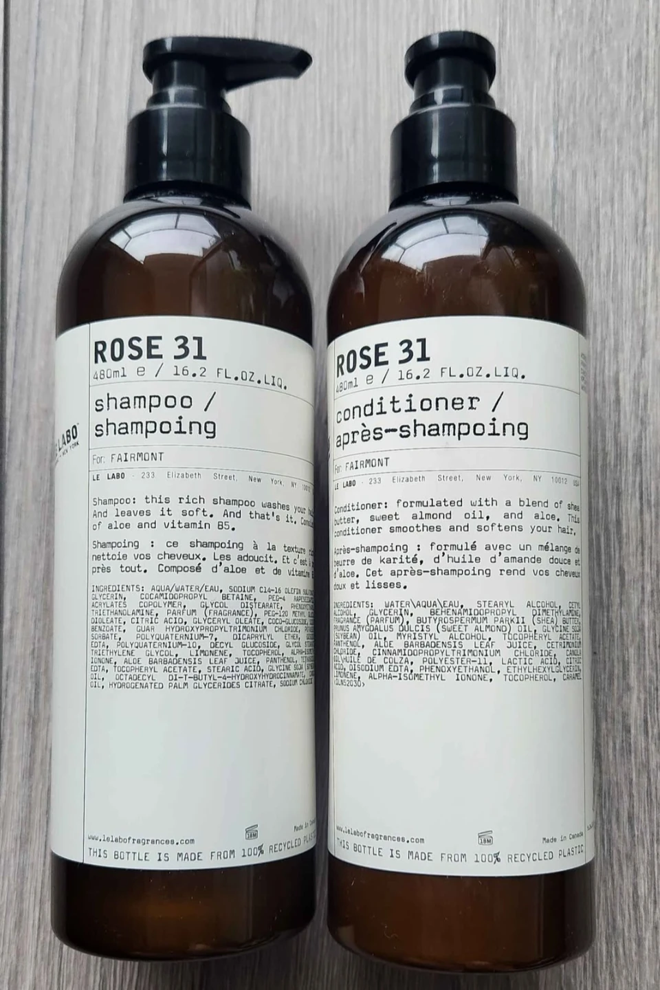 Brand New - Le Labo Rose 31 Shampoo and Conditioner