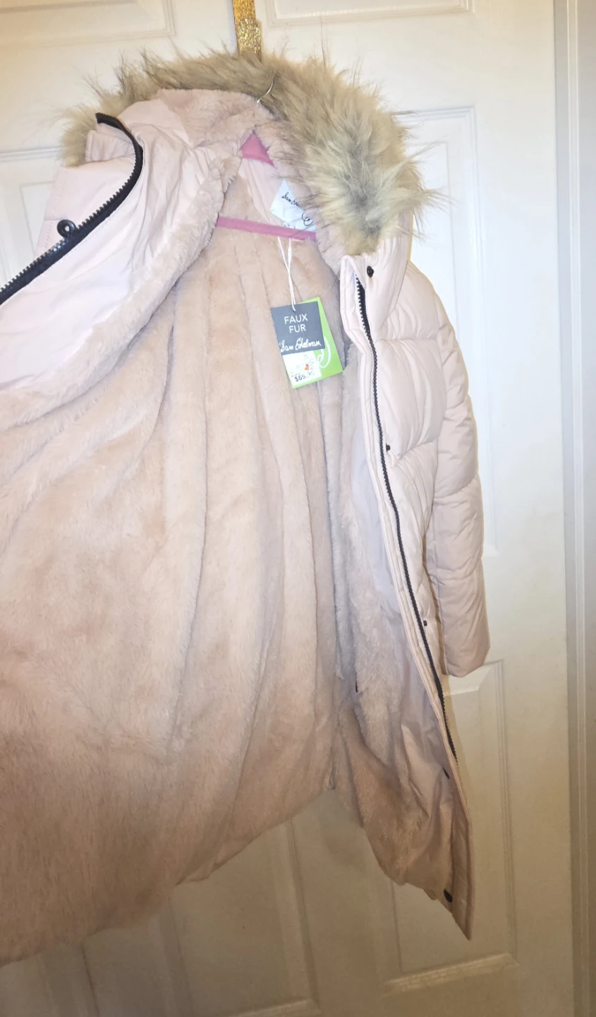 Sam Edelman Kids Pink Puffer Coat with Faux Fur Hood - photo 3