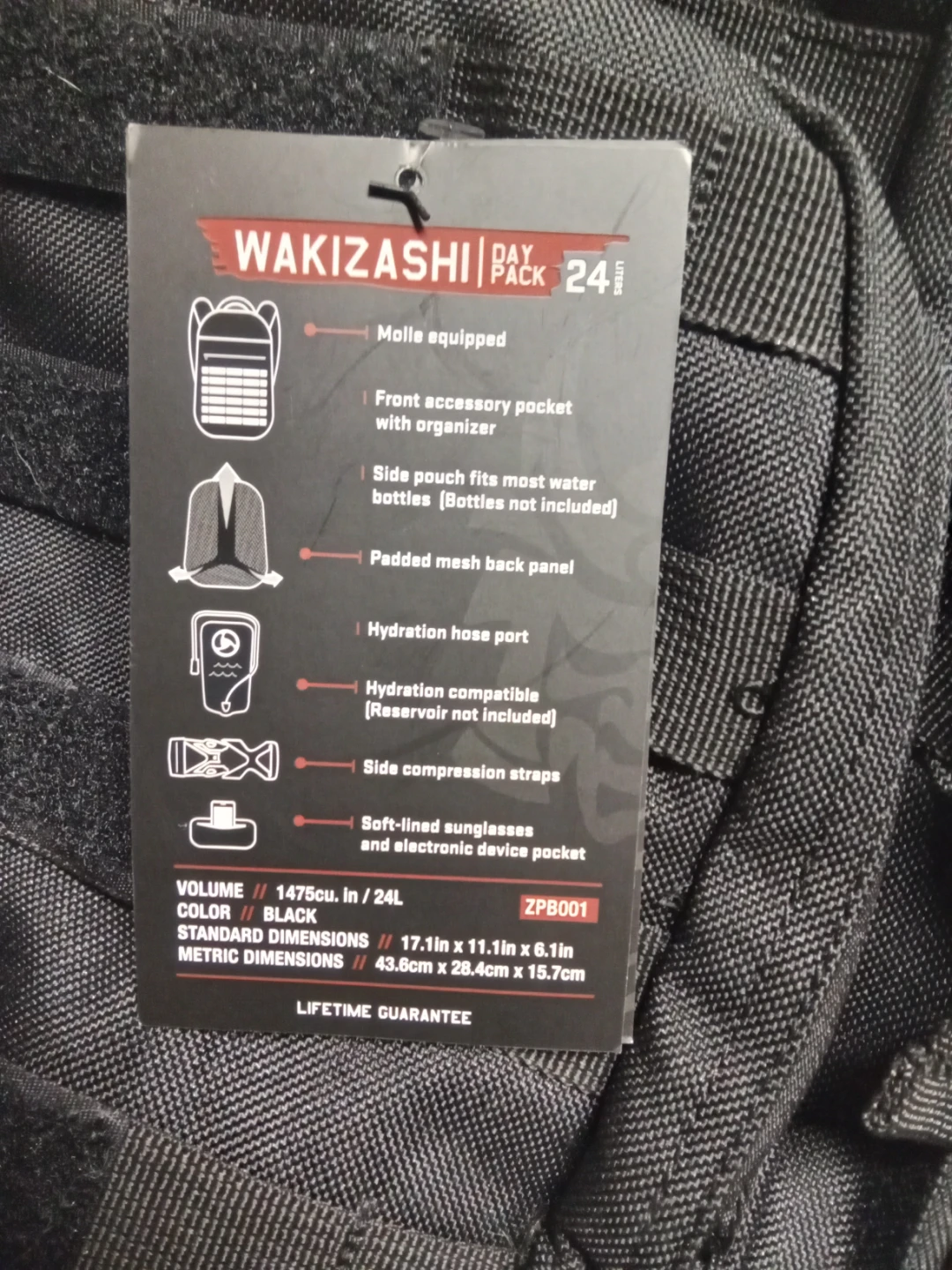 Wakizashi Day Pack 24L Black Backpack - photo 3