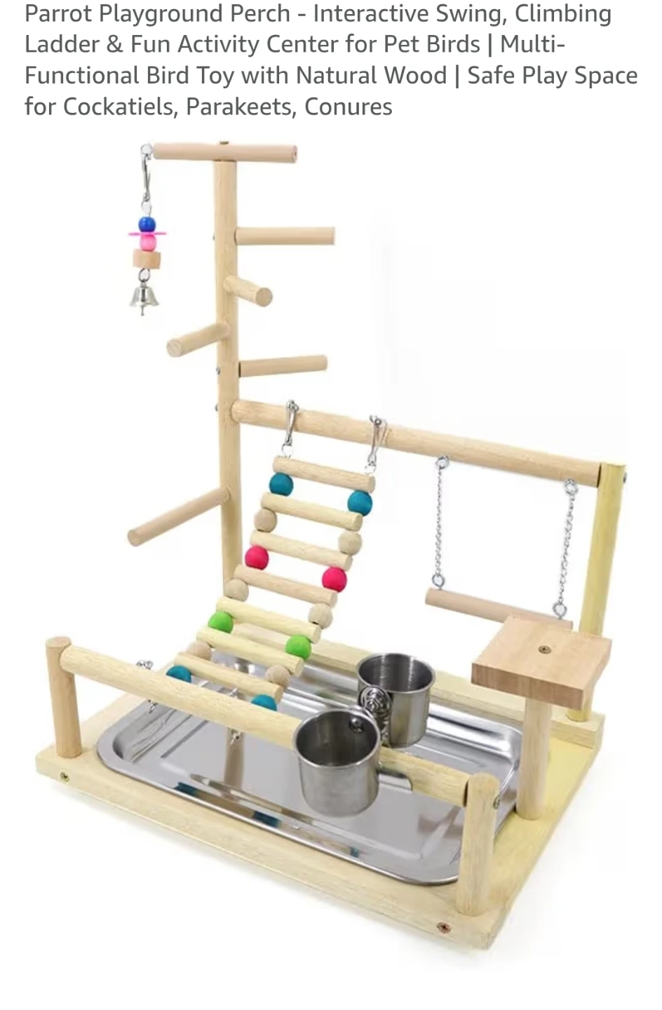 New Parrot Playground Perch - Interactive Swing, Climbing Ladder - photo 2