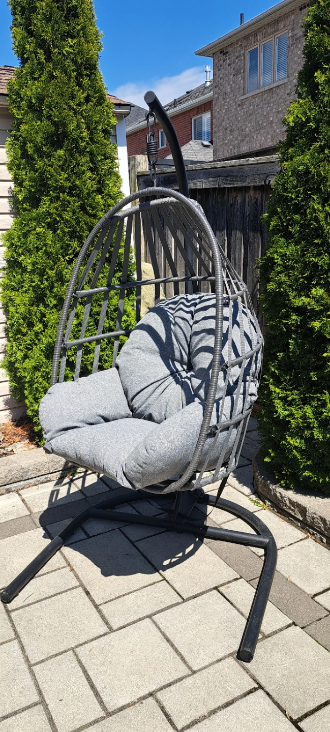 Hanging Egg Chair with Grey Cushion - photo 2
