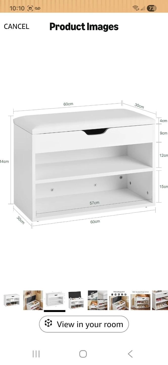 White Multi-functional Shoe Cabinet with Storage Bench - photo 5