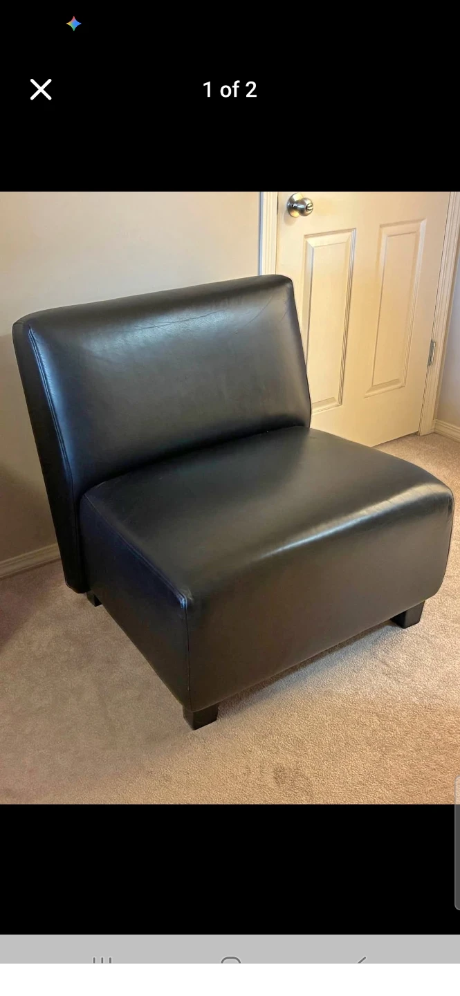Black Armless Chair - photo 2