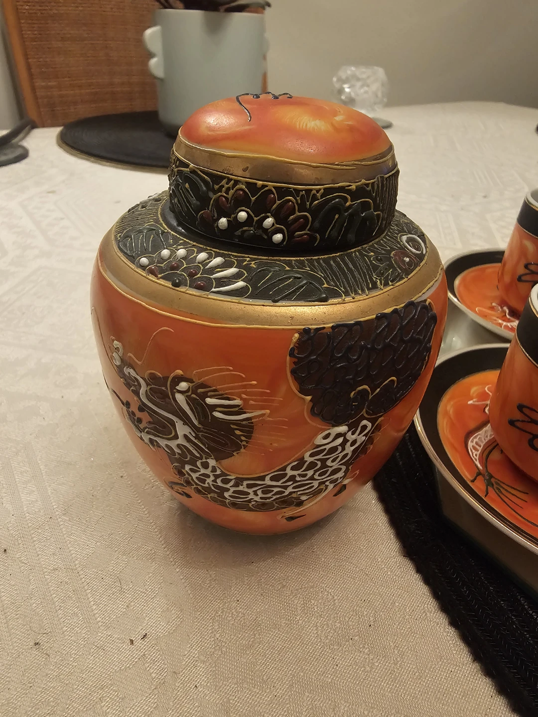Vintage Japanese moriage tea set - photo 4
