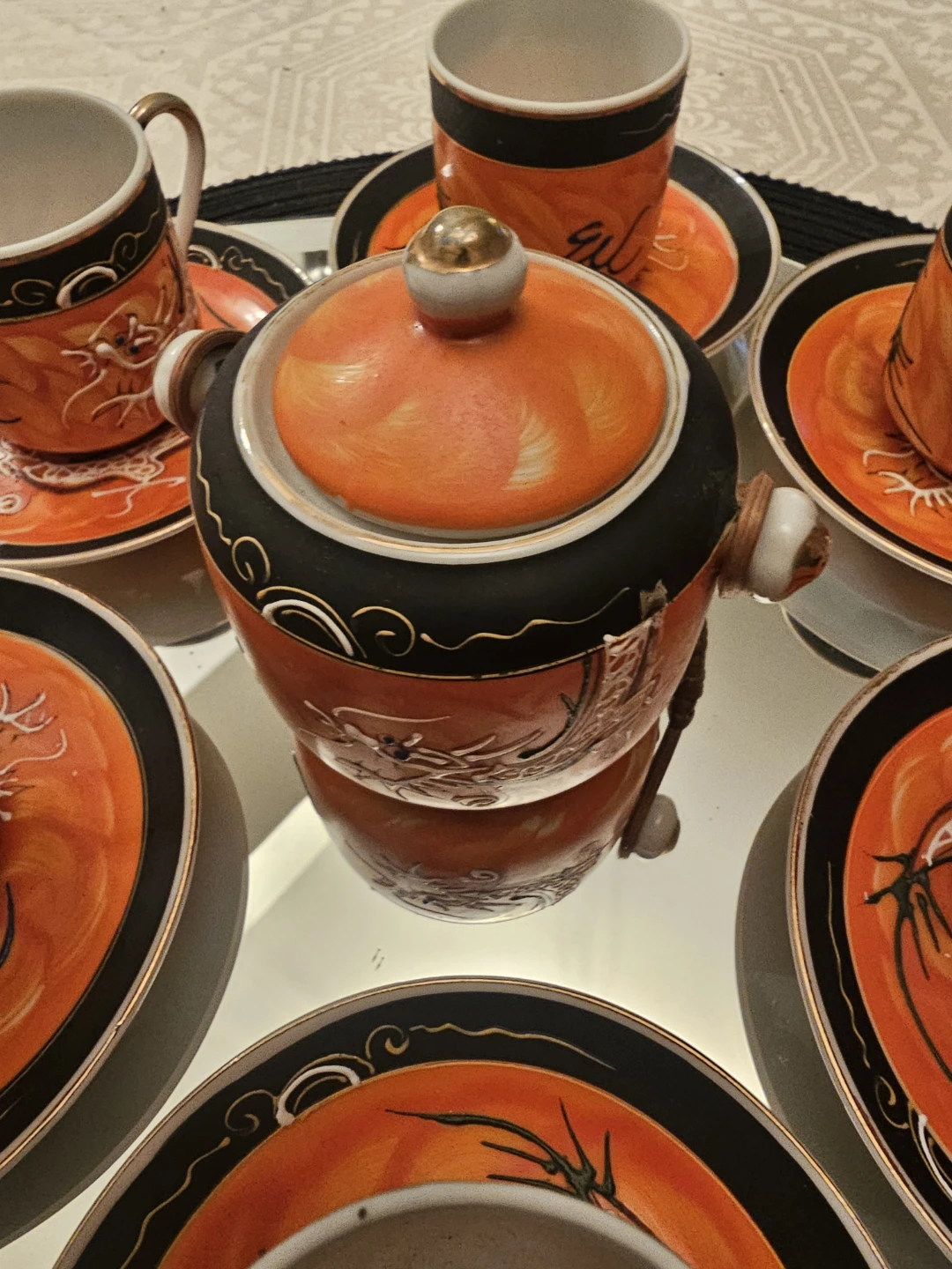 Vintage Japanese moriage tea set - photo 5