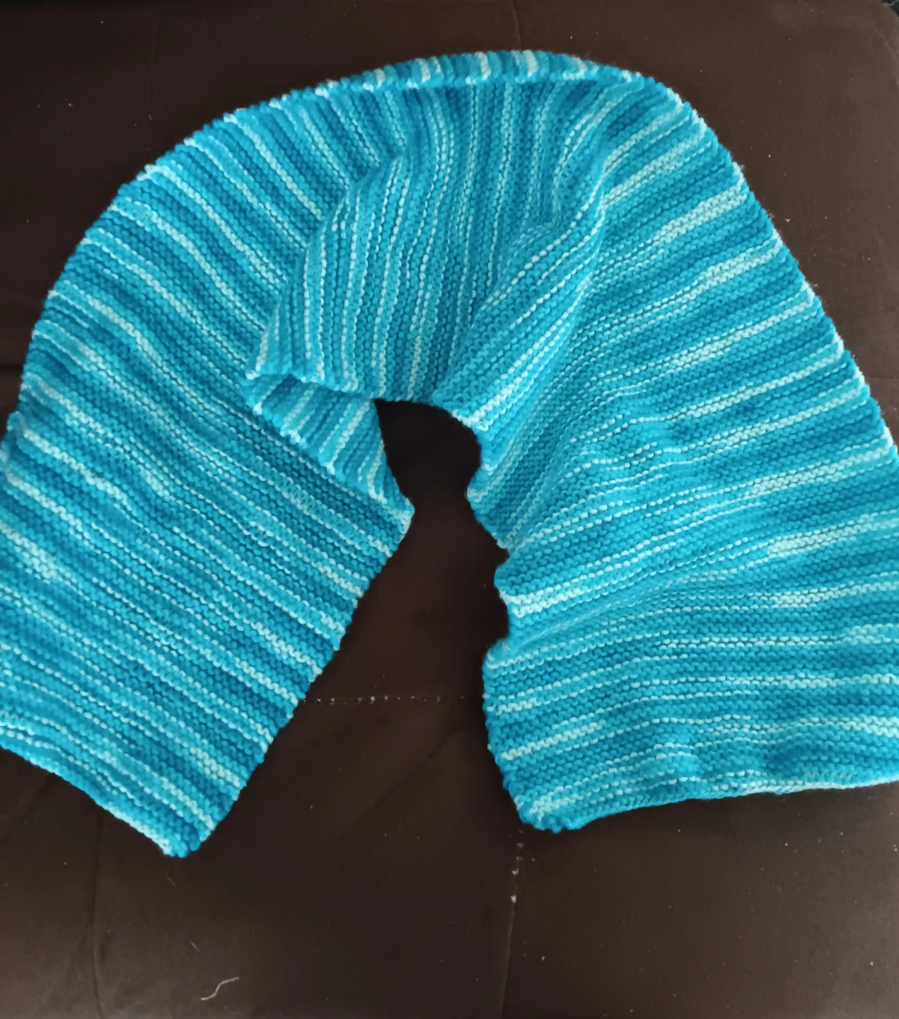 Blue Striped Knit Scarf