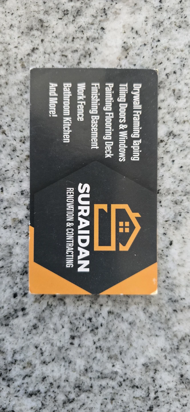 Suraidan Renovation & Contracting Business Card