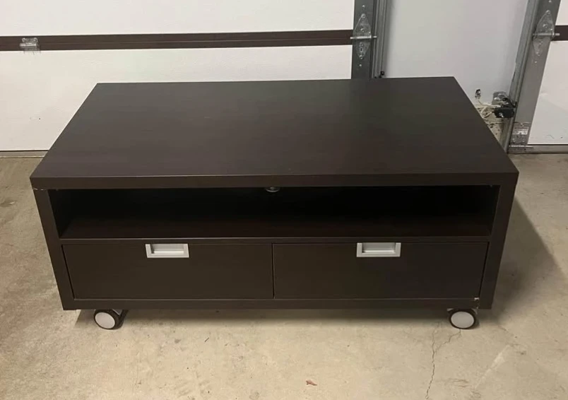Media Console with Drawers and Wheels