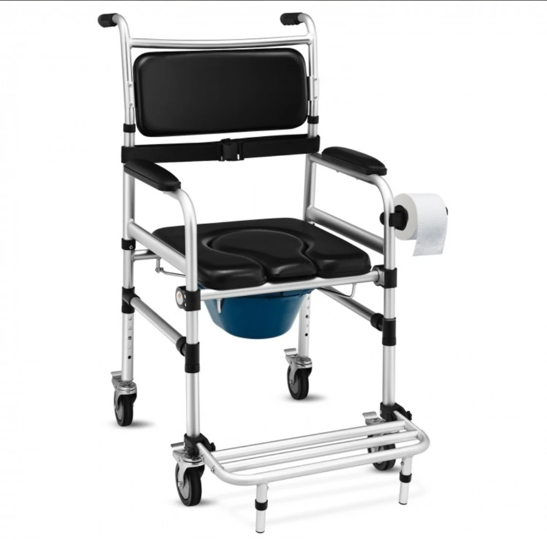 Costway Aluminum 2-in-1 Commode/Wheelchair. ♿🦽