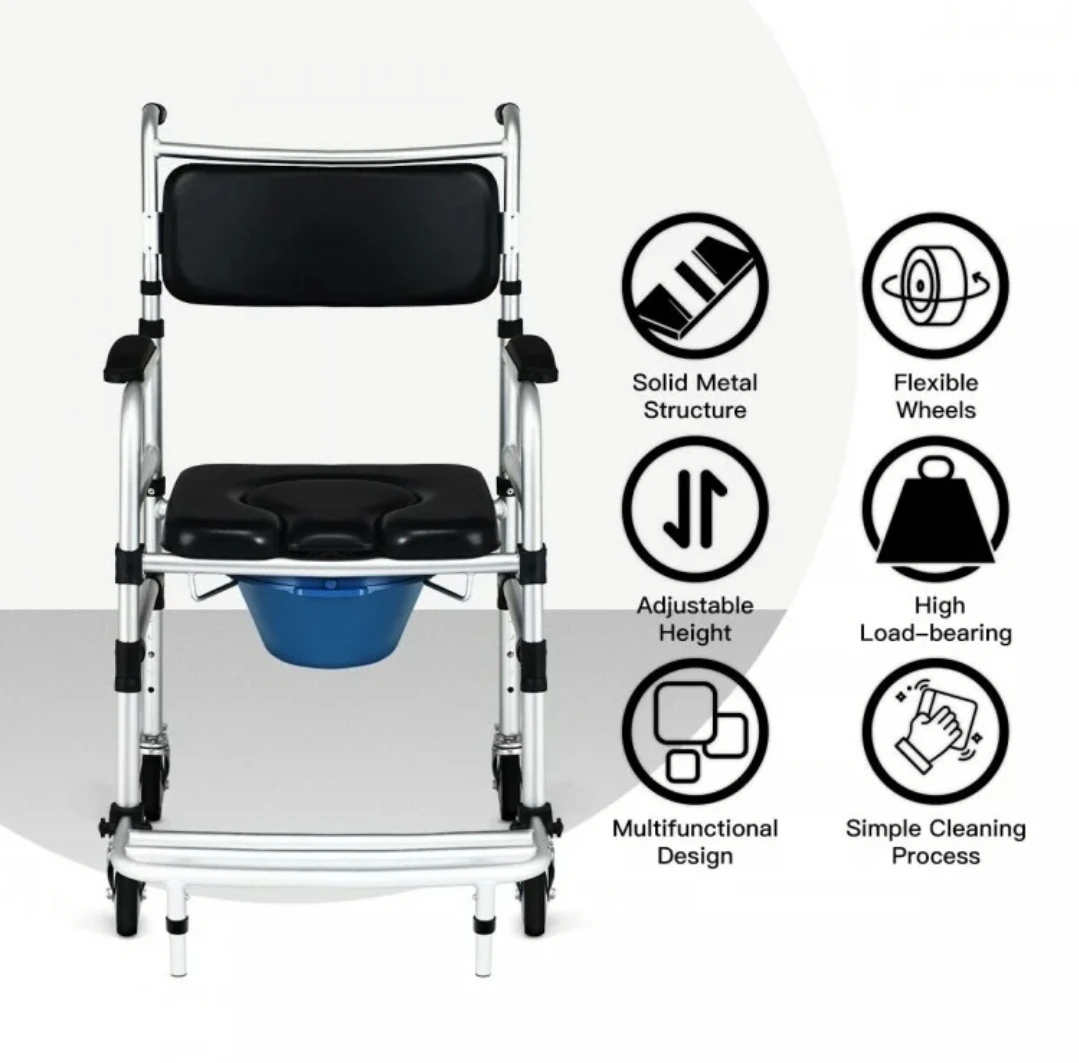 Costway Aluminum 2-in-1 Commode/Wheelchair. ♿🦽 - photo 5