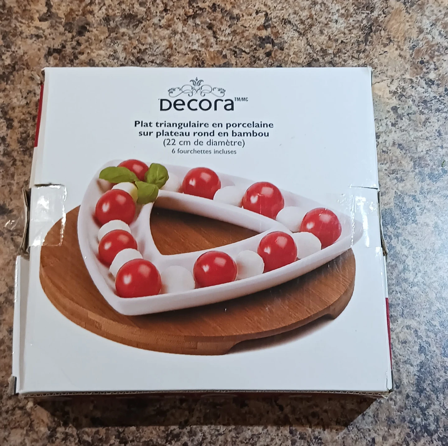 Decora Round Bamboo Tray with Porcelain Dish - photo 3