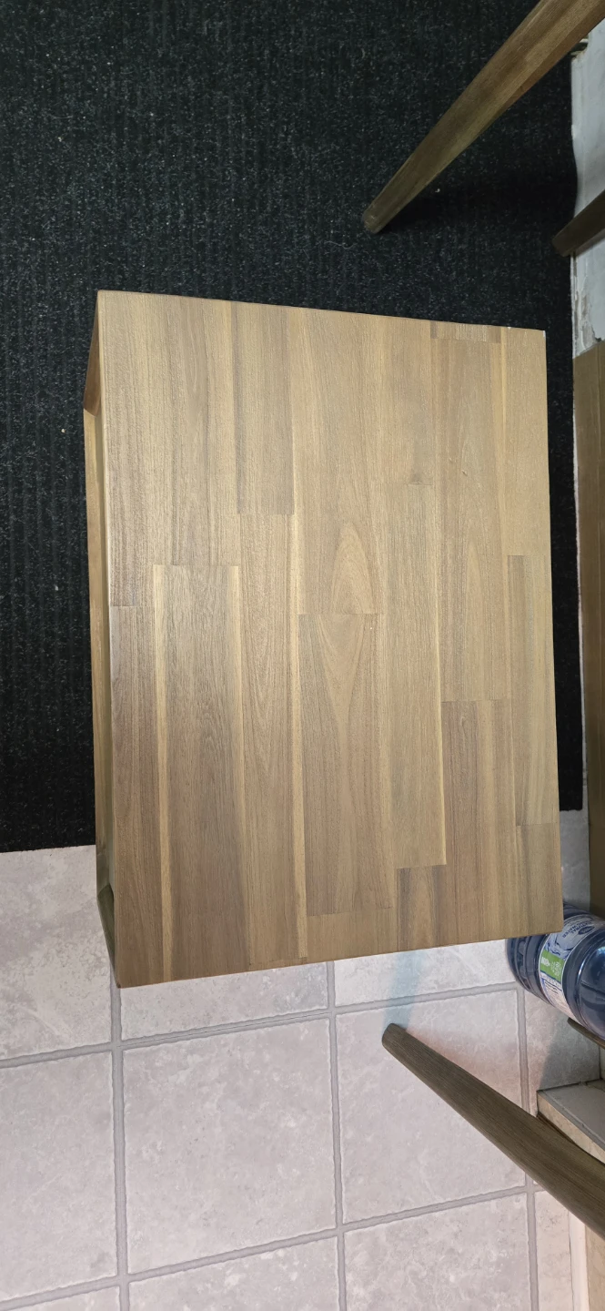 Solid Acacia Bedside Table with Drawer - photo 2