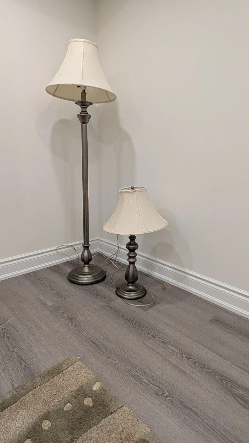 Set of 2 Vintage Style Table and Floor Lamps