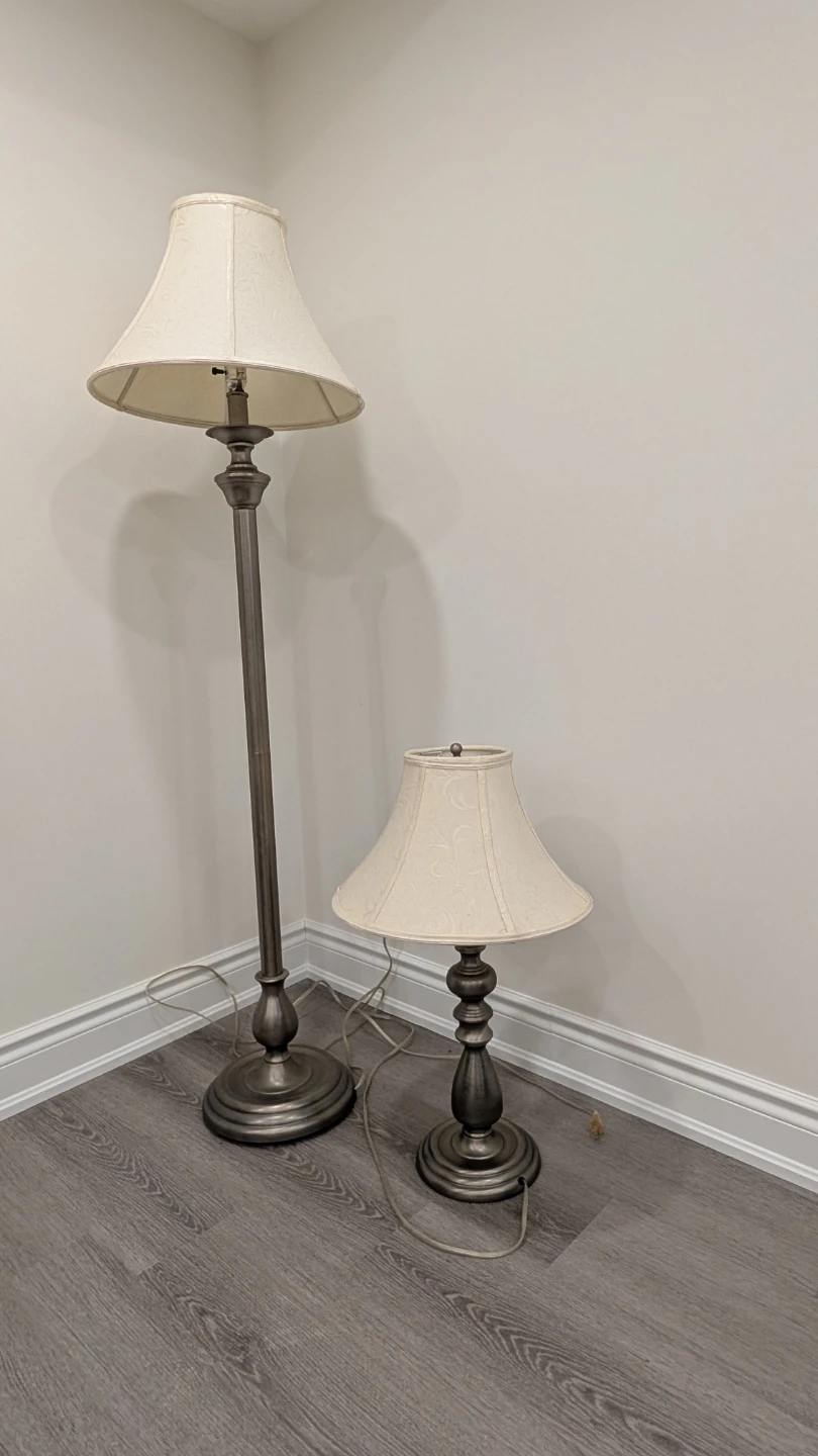 Set of 2 Vintage Style Table and Floor Lamps - photo 2