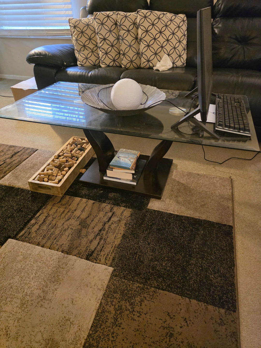 2 Glass Coffee Table with Black Base. - photo 2