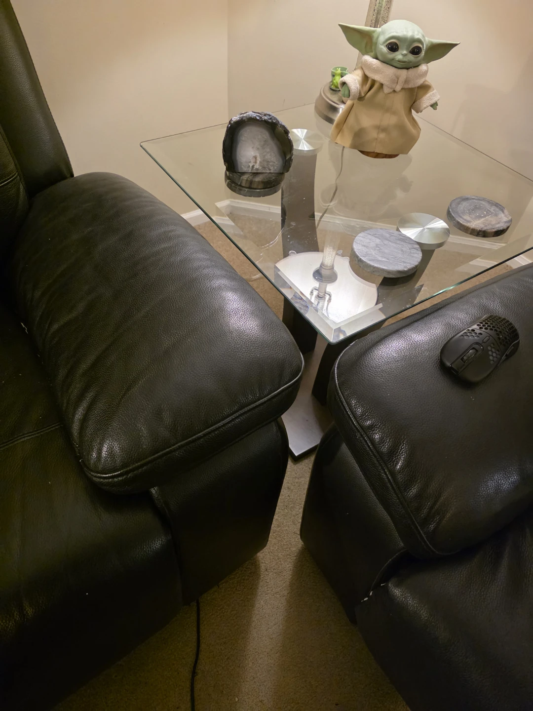 2 Glass Coffee Table with Black Base. - photo 3
