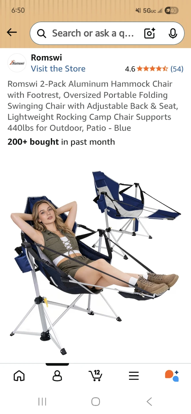 2-Pack Aluminum Hammock Chair - Blue