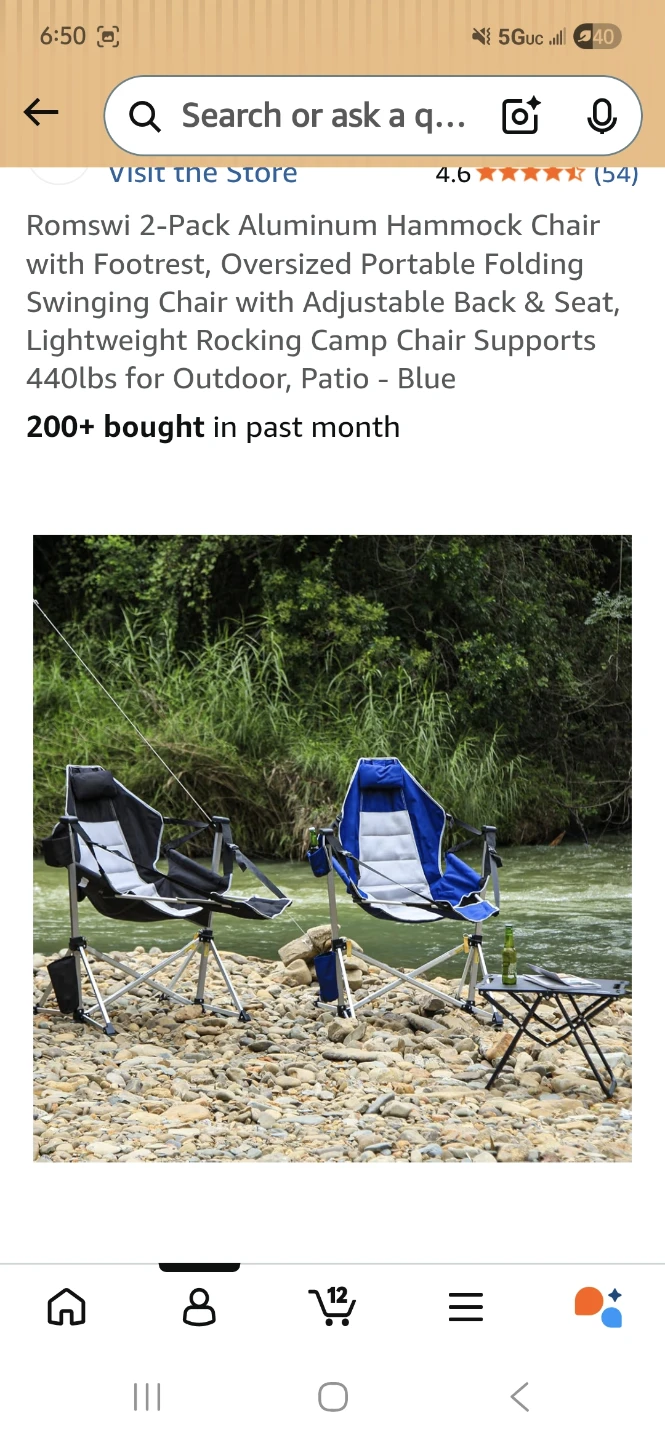 2-Pack Aluminum Hammock Chair - Blue - photo 2
