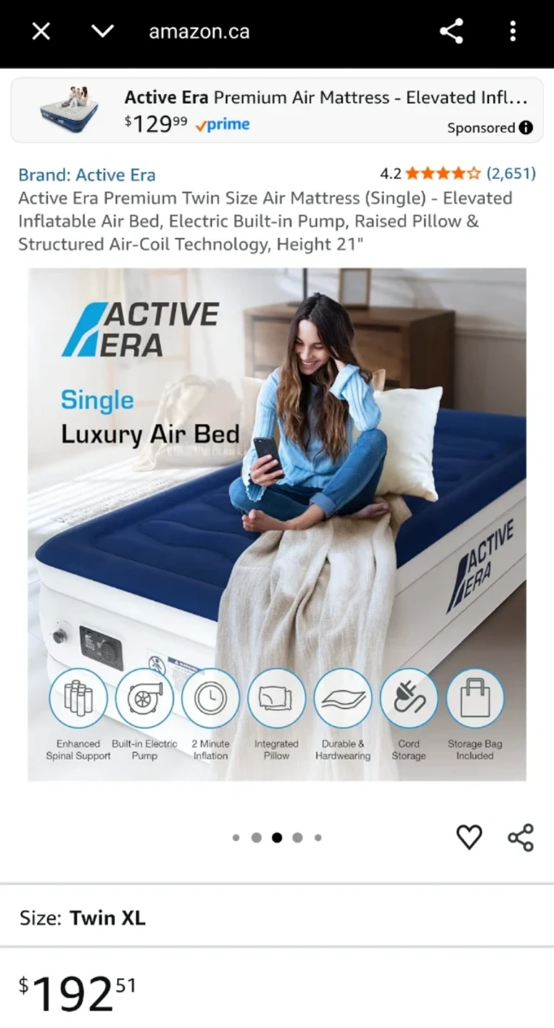 Active Era Twin XL Premium Air Mattress - photo 2