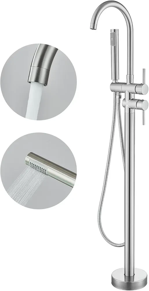 Floor Standing Bathtub Faucet with Handheld Shower