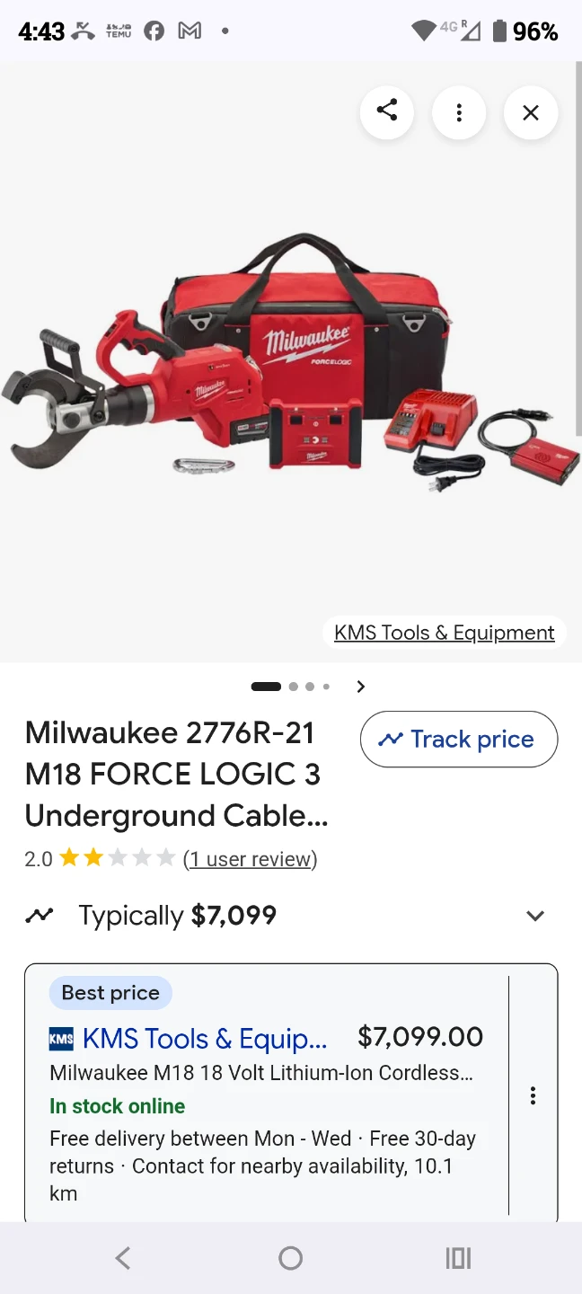 Milwaukee M18 2776-21 FORCE LOGIC 3" Underground Cable Cutter