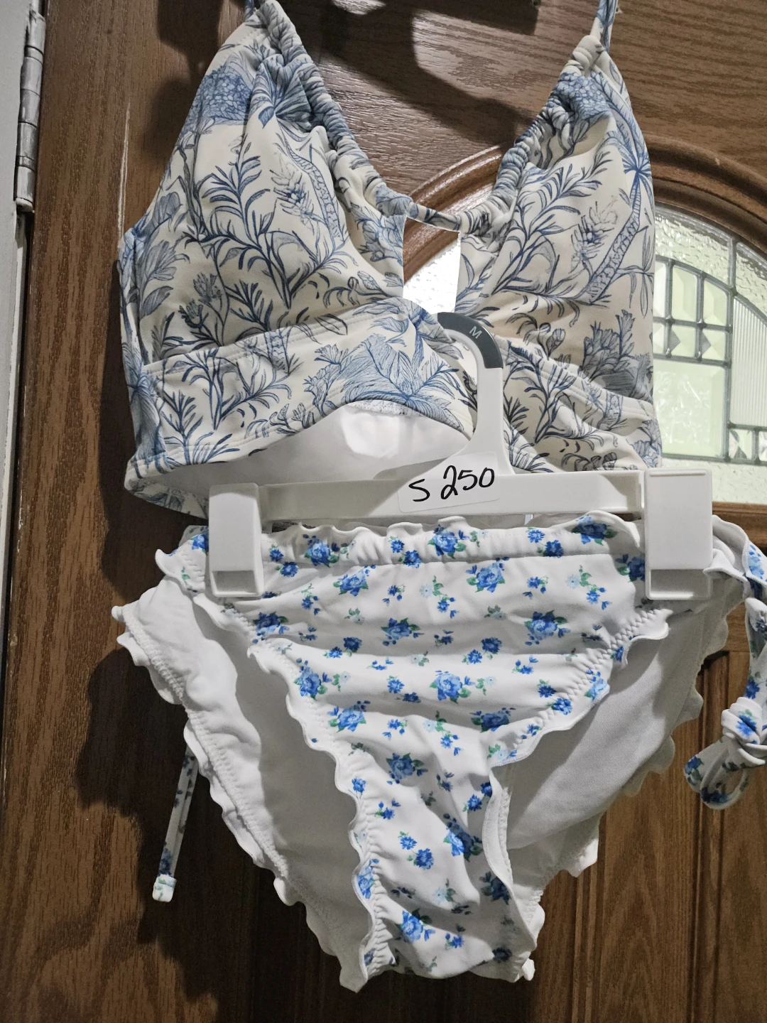 Shade & Shore Blue Floral Bikini Set Size S