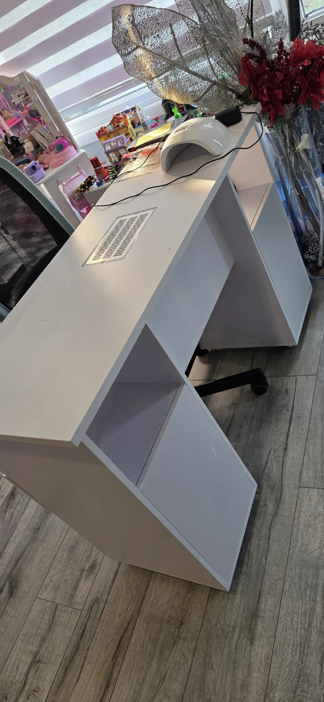 White Manicure Table with Built-in Fan - photo 2