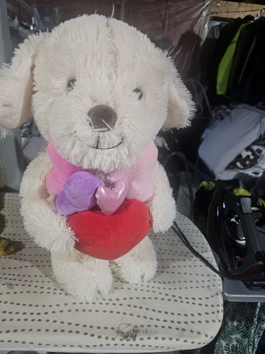 Plush Dog with Hearts