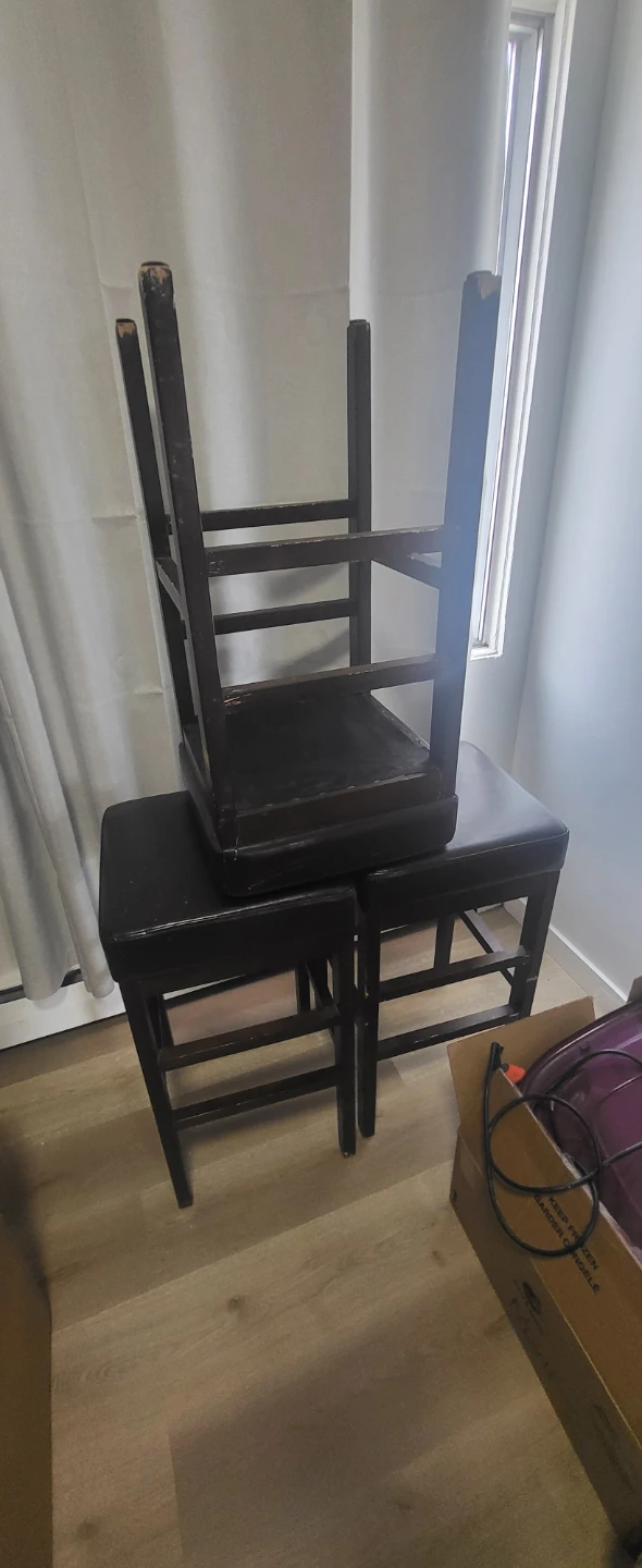 Dark Brown Faux Leather Bar Stools - photo 5