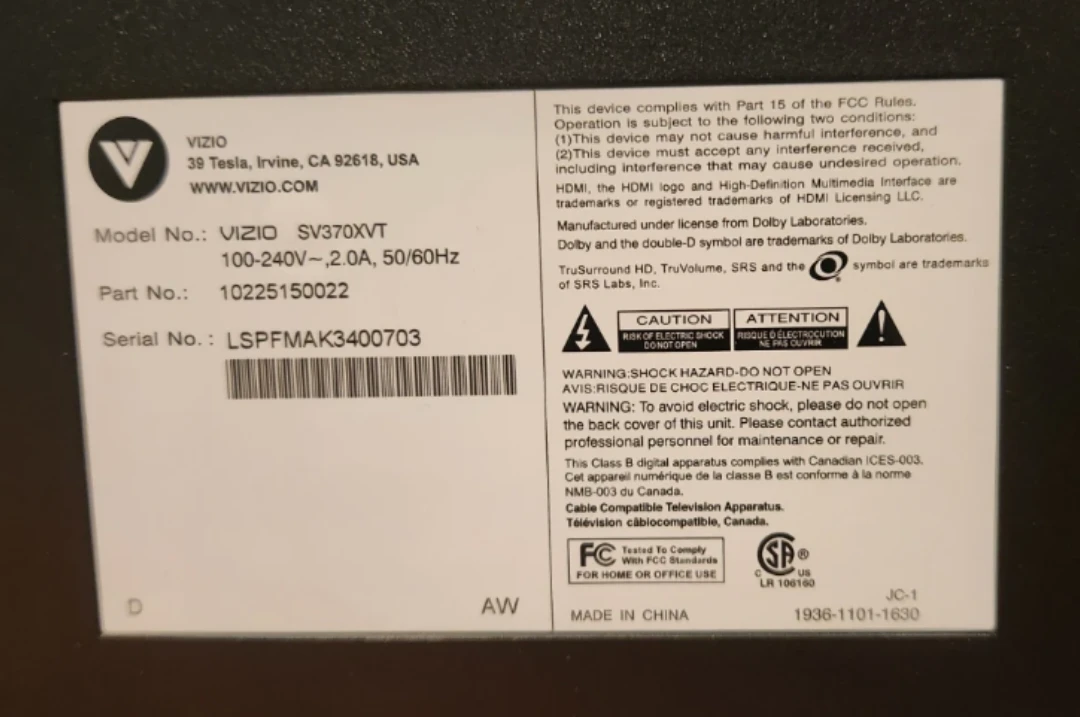 Vizio SV370XVT 37-inch LCD HDTV - photo 5