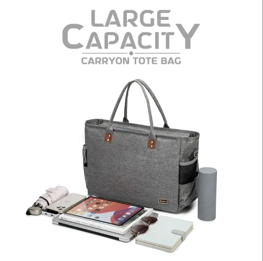 Rabjen Laptop Tote Bag Work Bag With 3 Pen Slot ... - photo 4