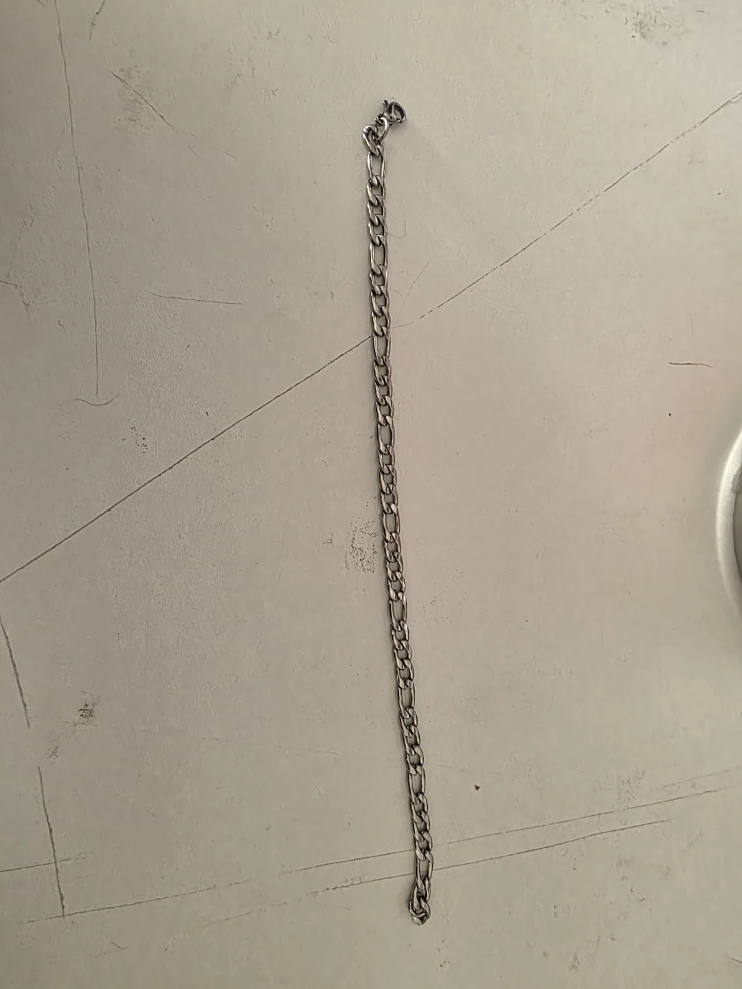 Figaro Chain Bracelet - Silver Tone
