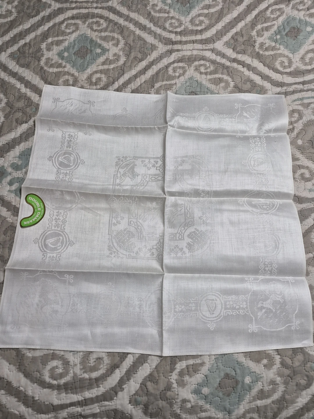 Pure Irish Linen Double Damask - 22" x 22" Table Decor Napkin