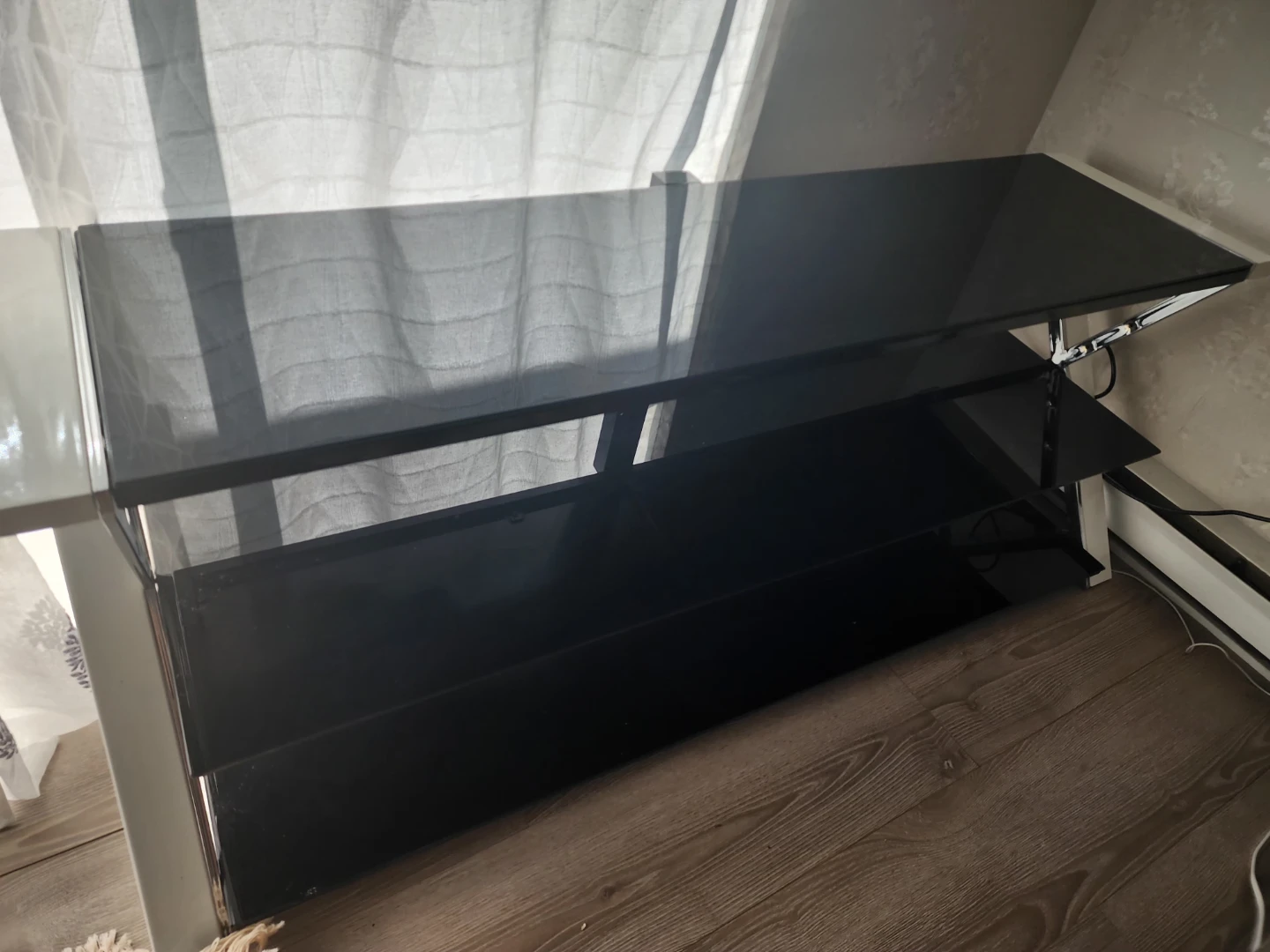 Black Glass Entertainment Stand