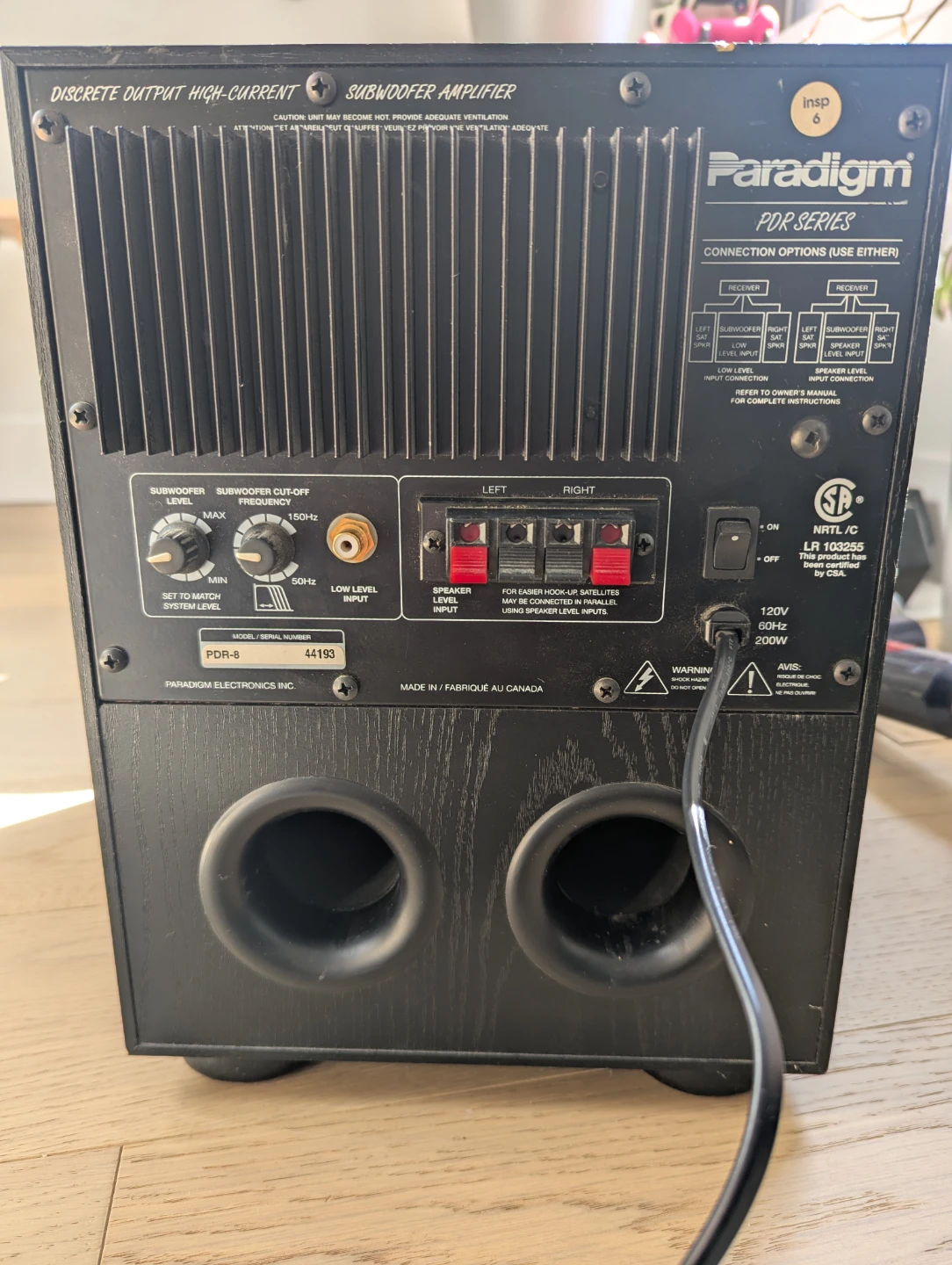 Paradigm PDR-8 Subwoofer - photo 3